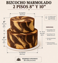Cake 2 Niveles Marmoleado 8"/10"