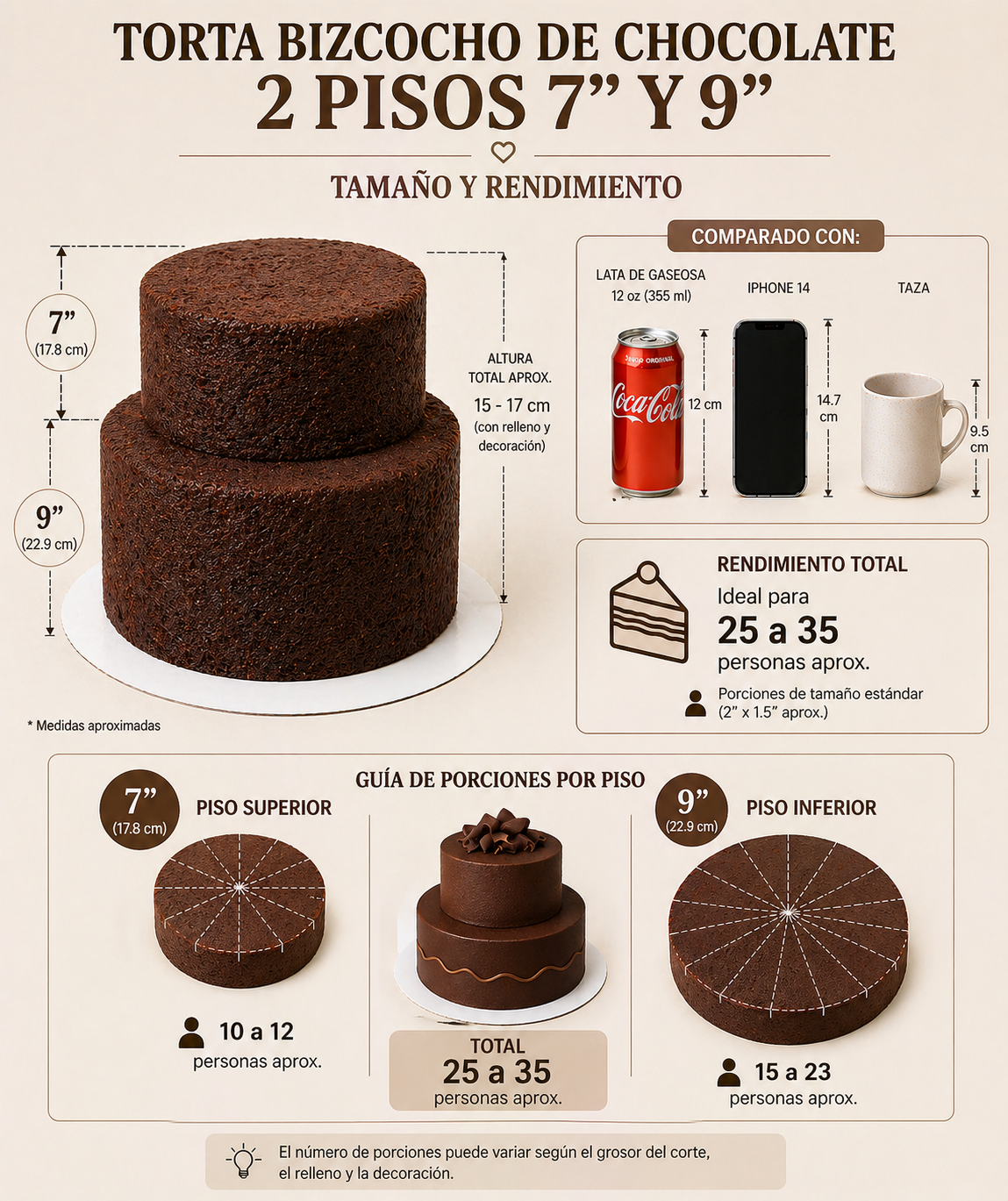 Tota 2 Niveles Chocolate 7"/9"