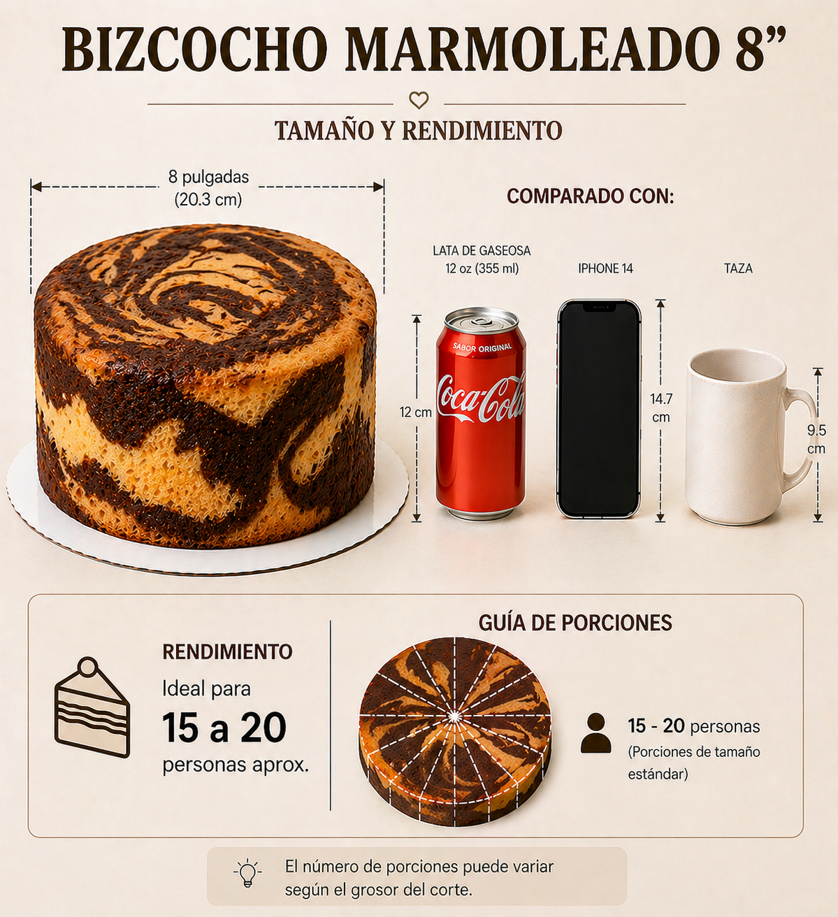 Cake Marmoleado 8"