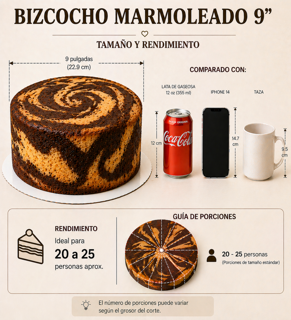 Cake Marmoleado 9"